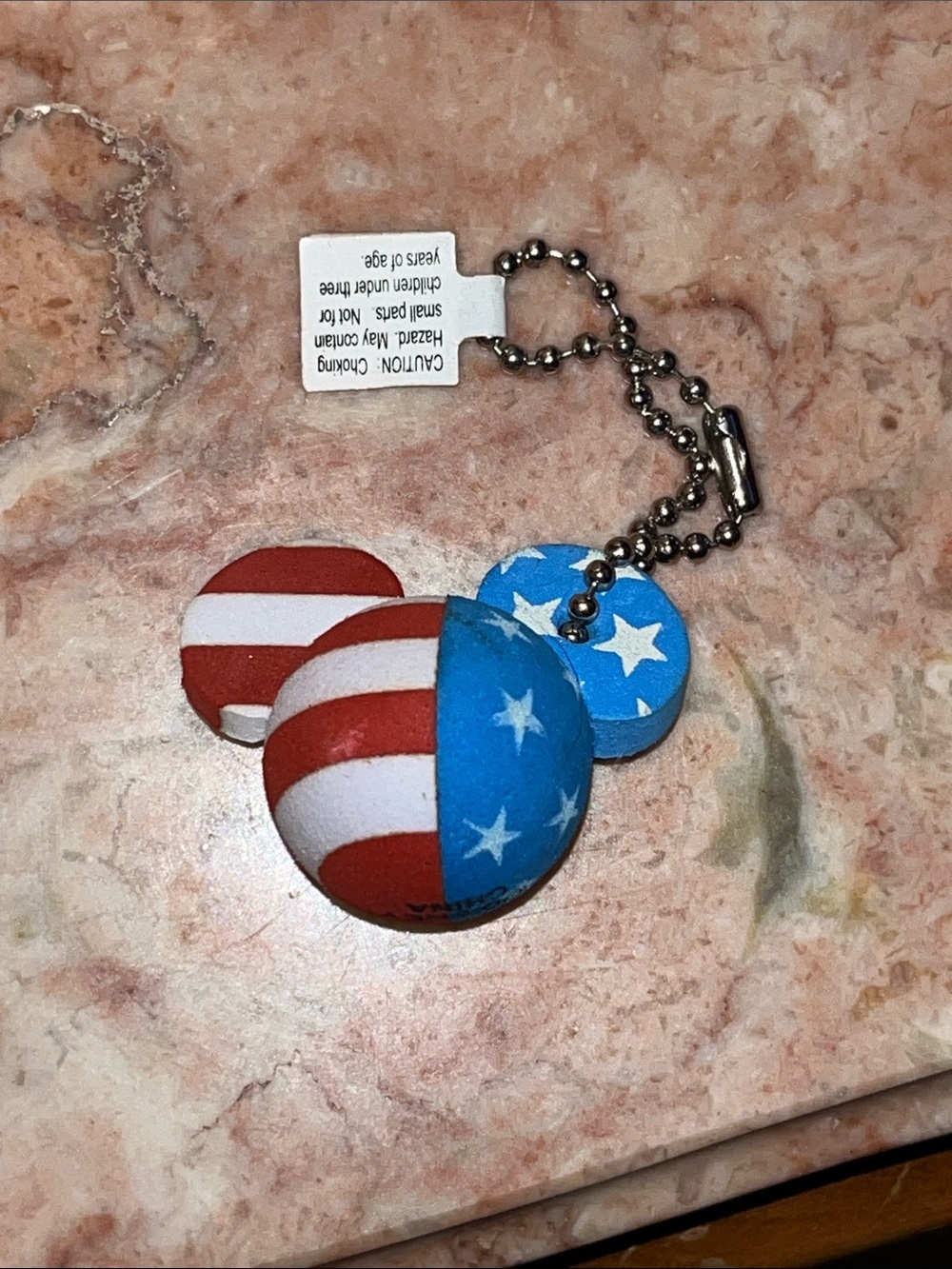 Disney Parks Red White Blue Flag Mickey Ear Keychain 4th of July Vintage Foam - Picture 2 of 4